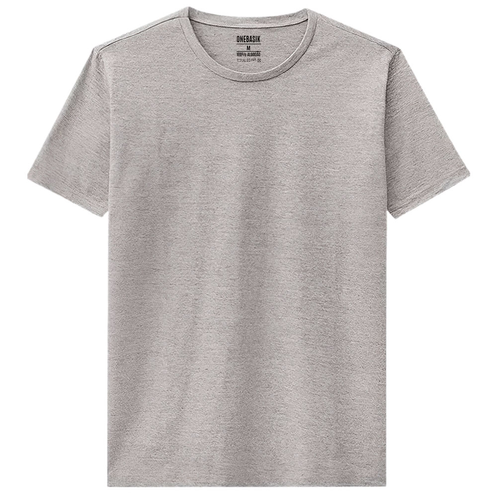 Camiseta Feminina Lisa Algodão OneBasik Cinza - Imagem 3