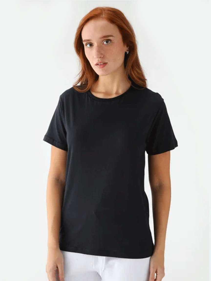 Camiseta Feminina Lisa Algodão OneBasik Preta