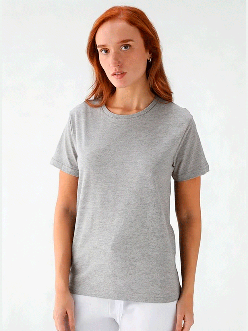Camiseta Feminina Lisa Algodão OneBasik Cinza