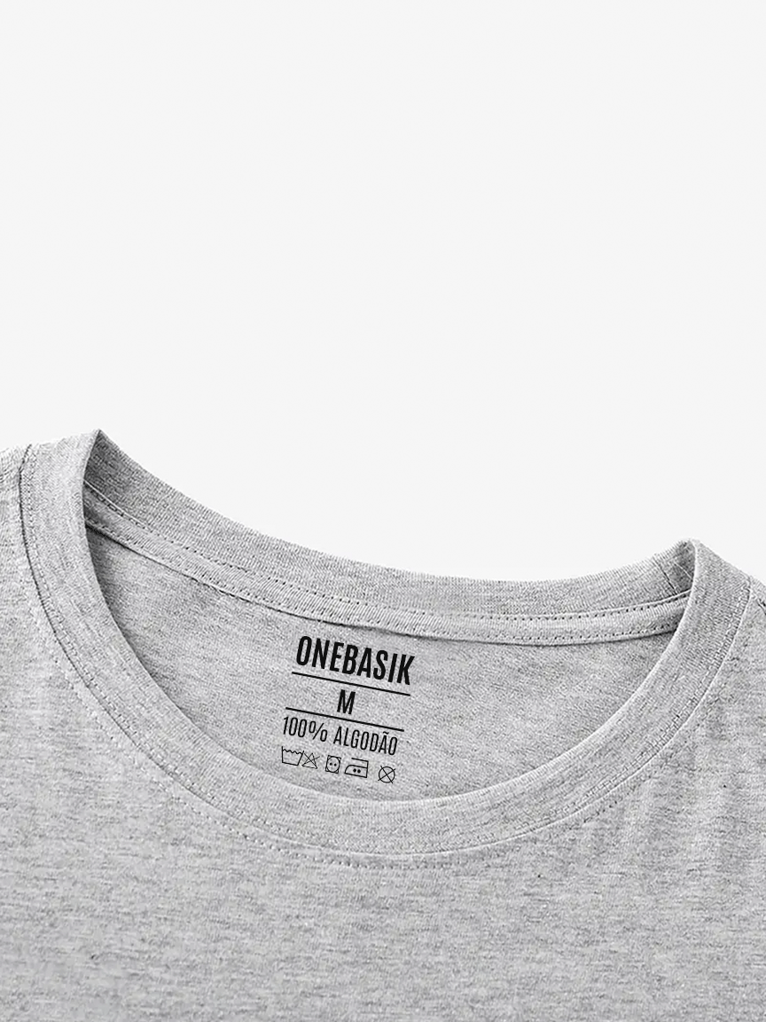 Camiseta Feminina Lisa Algodão OneBasik Cinza - Imagem 4