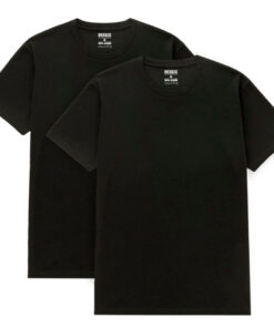 Kit Com 2 Camisetas  Masculinas Lisas Algodão OneBasik Preta