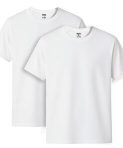 Kit Com 2 Camisetas  Masculinas Lisas Algodão OneBasik Branca